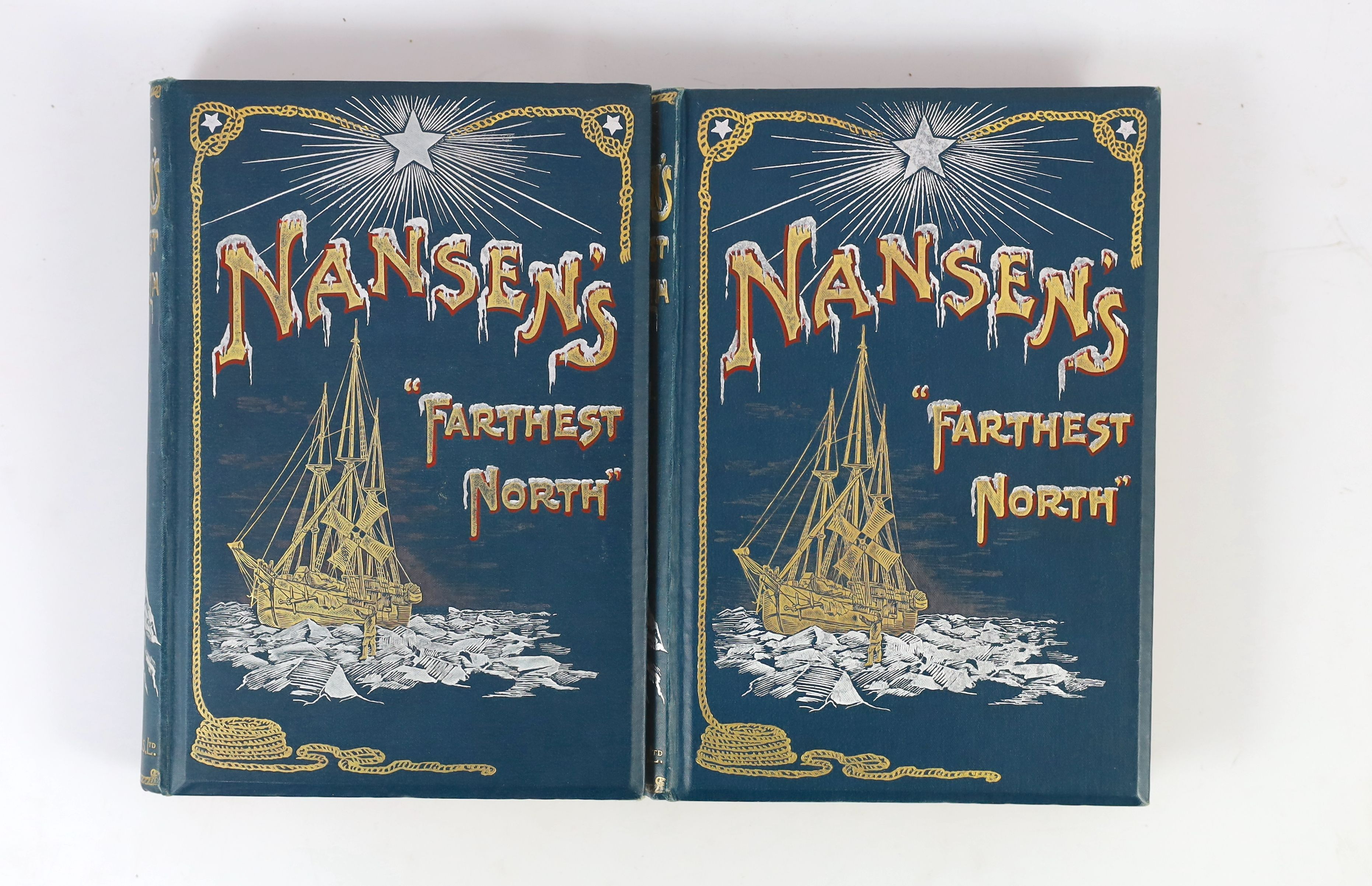 Nansen, Fridtjof - Farthest North, 2 vols, 8vo, original pictorial cloth, with folding map, George Newnes, London, 1898